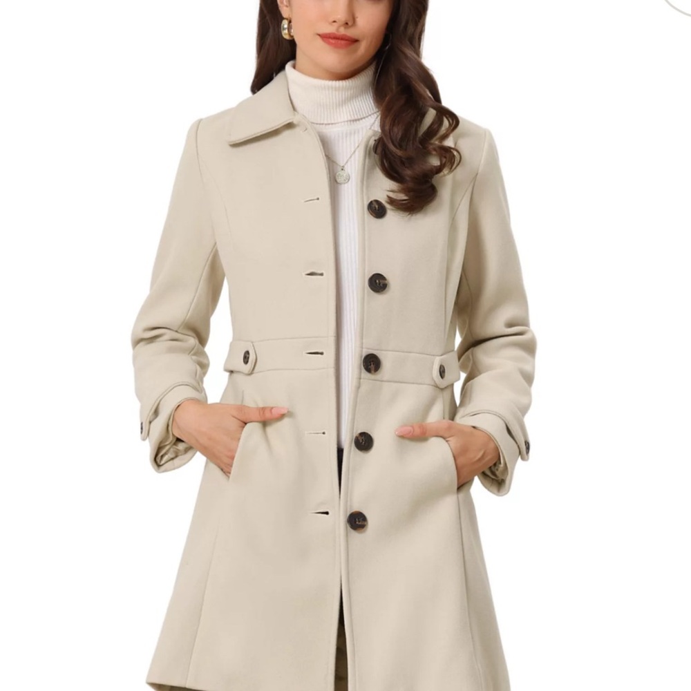 INSPIRE CHIC Women's Winter Classic Single Breasted Outwear Overcoat
